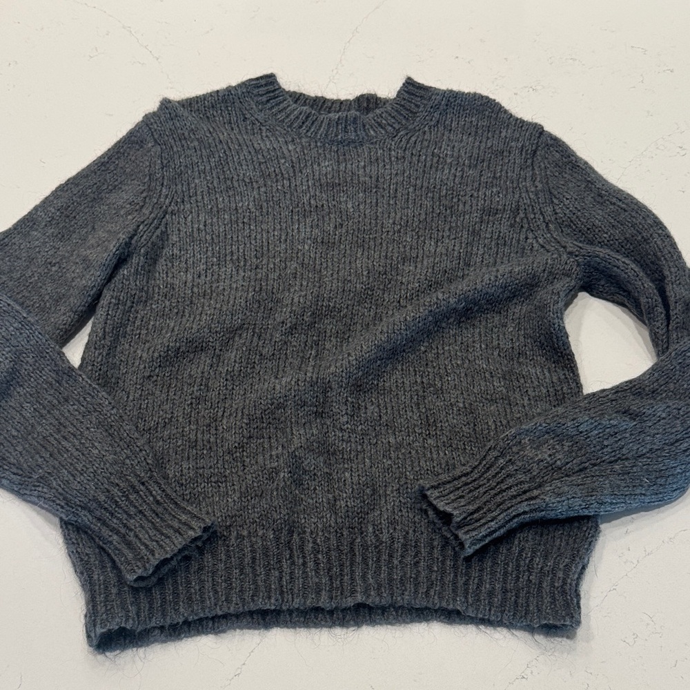 7 For All Mankind Charcoal Gray Crewneck Sweater